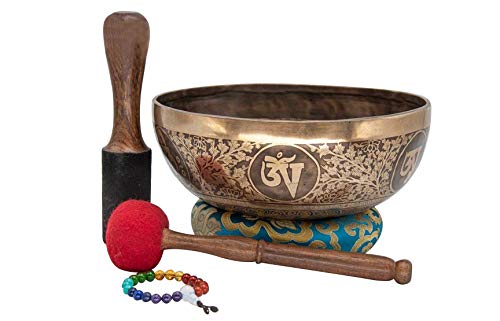 10" Buddha Carved Singing Bowl for Meditation Therapy