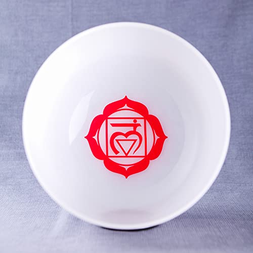 Crystal Singing Bowls Set with Chakra Symbols, 432hz