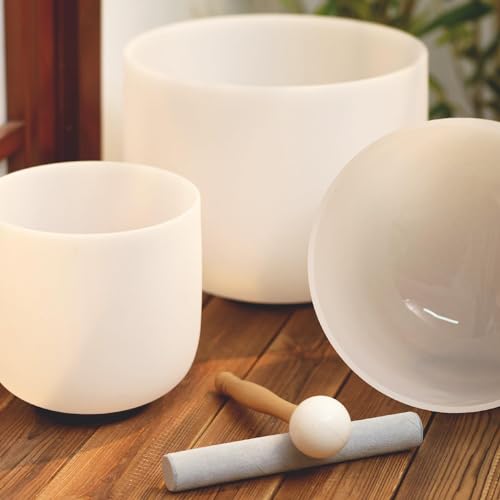 Hye-eun 3-Piece Crystal Singing Bowls Set with Accessories