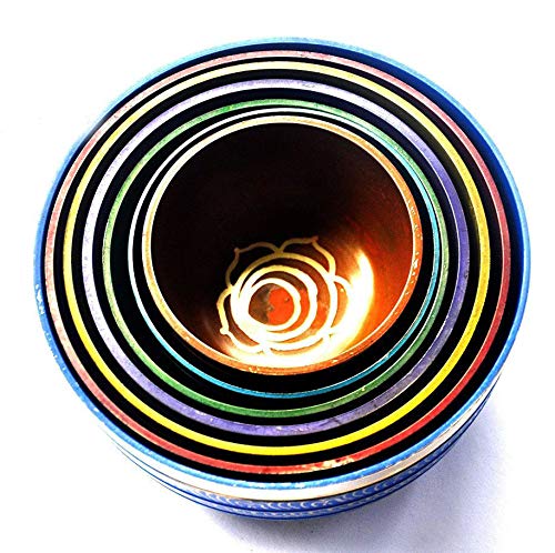 Chakra Healing Singing Bowl Set with Symbols & Accessories