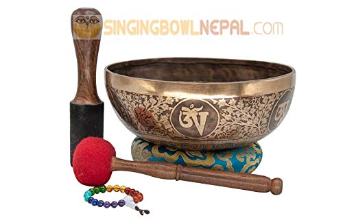 10" Buddha Carved Singing Bowl for Meditation Therapy