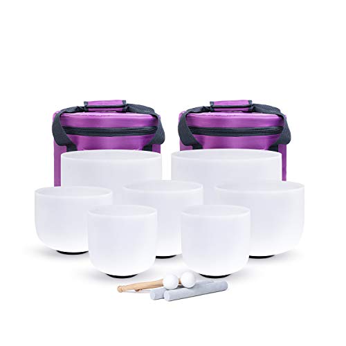 7-12 inch Crystal Singing Bowls Set for Sound Healing
