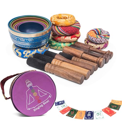 Tibetan Singing Bowl Set - 7 Chakra Meditation
