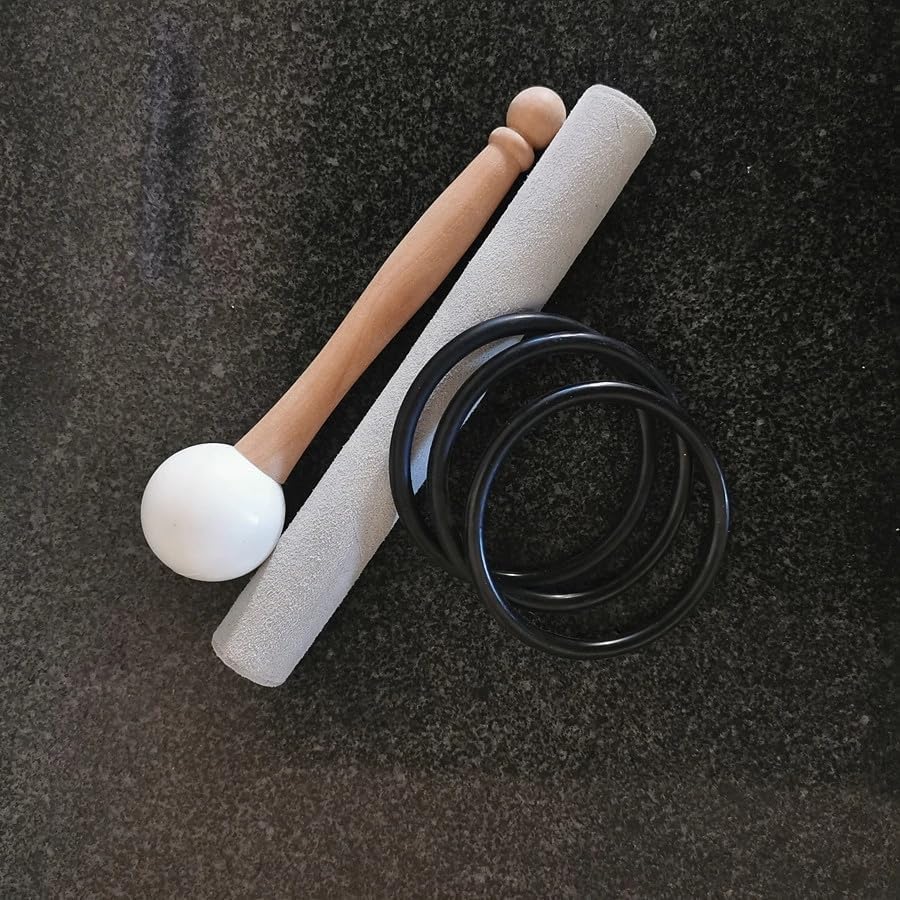 Hye-eun 3-Piece Crystal Singing Bowls Set with Accessories