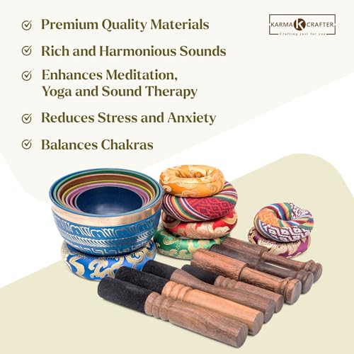 Tibetan Singing Bowl Set - 7 Chakra Meditation