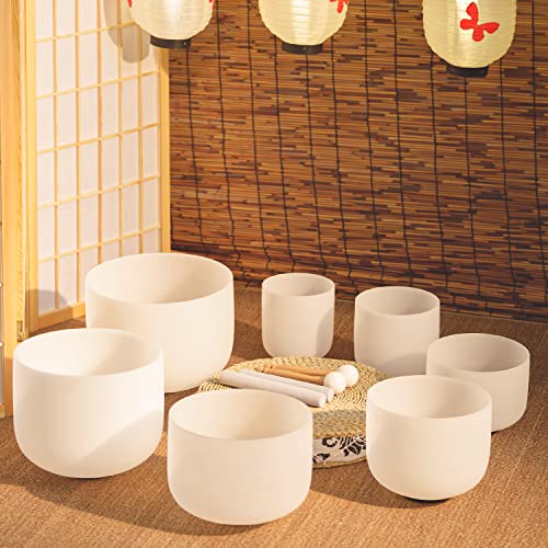 7-12 inch Crystal Singing Bowls Set for Sound Healing