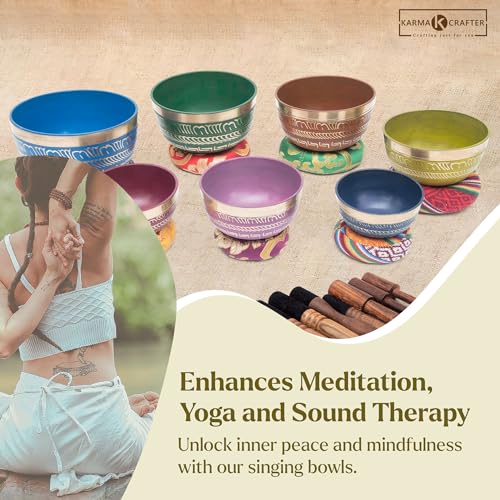 Tibetan Singing Bowl Set - 7 Chakra Meditation