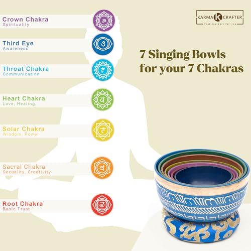 Tibetan Singing Bowl Set - 7 Chakra Meditation