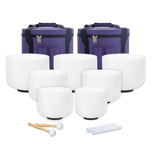 7-12 inch Crystal Singing Bowls Set for Sound Healing
