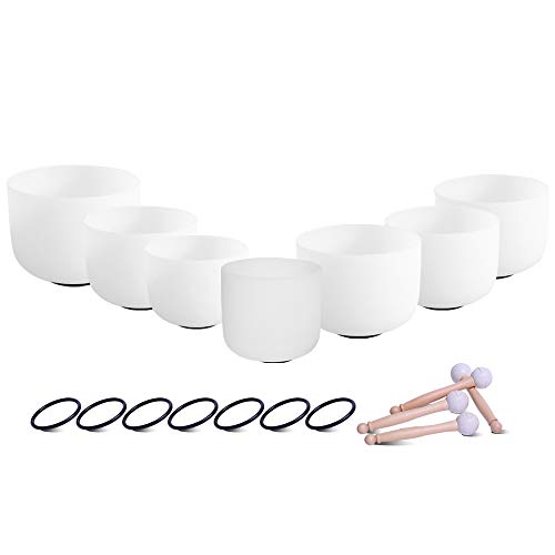 432Hz Chakra Tuned Set of 7 Crystal Bowls