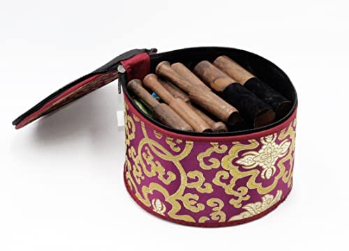 Tibetan Singing Bowl Set in Purple Carry Box
