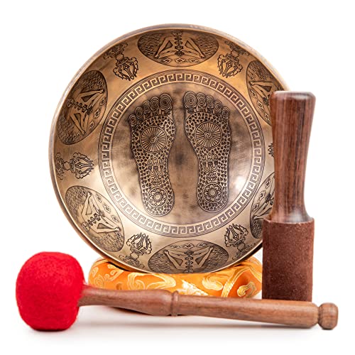 8.5" Tibetan Singing Bowl Set for Sound Bath