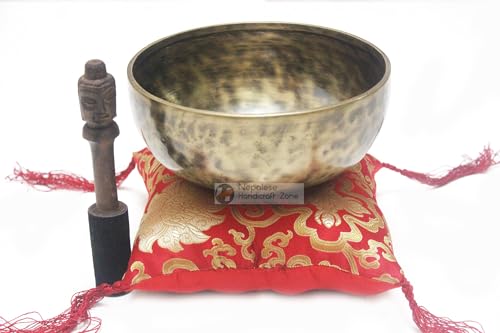 8" Handmade Tibetan Meditation Singing Bowl Set