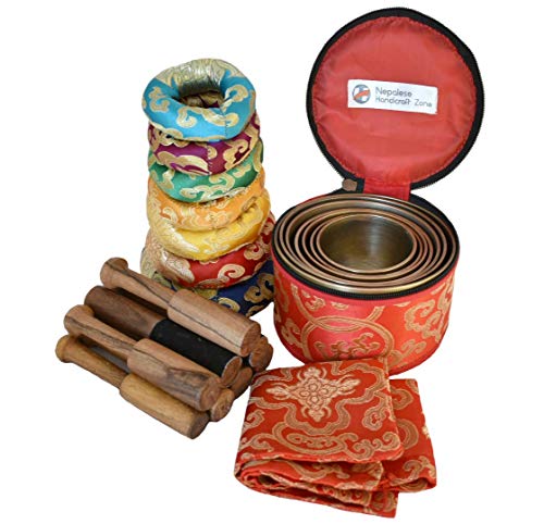 NHZ Chakra Healing Singing Bowl Set for Meditation