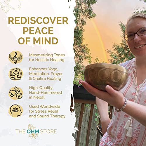 Ohm Store Tibetan Singing Bowl Set for Meditation