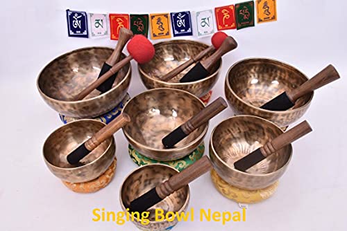 Chakra Healing Tibetan Singing Bowls Set - Handmade