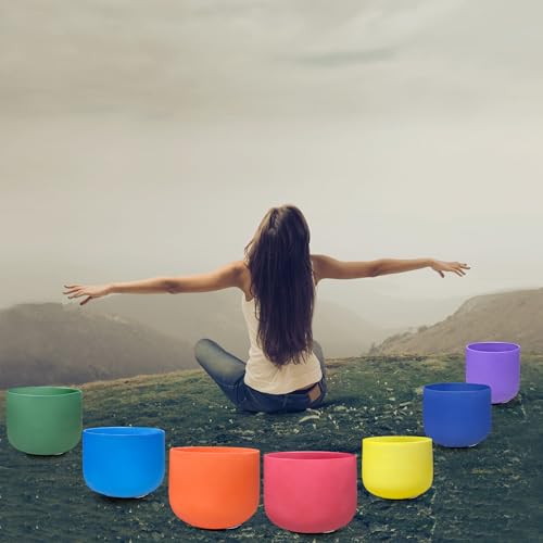 7 Chakra Tuned Crystal Singing Bowl Set with Carrying Case