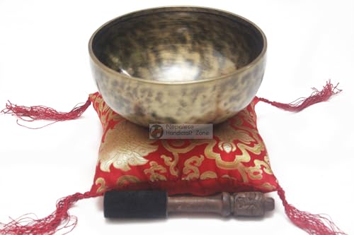 8" Handmade Tibetan Meditation Singing Bowl Set