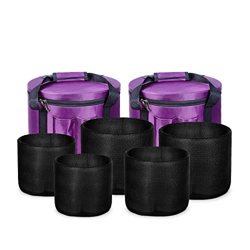 7pc Quartz Frosted Crystal Singing Bowls Set & Bags