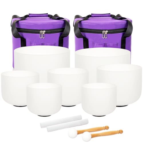 432HZ Crystal Singing Bowls Chakra Set Bundle