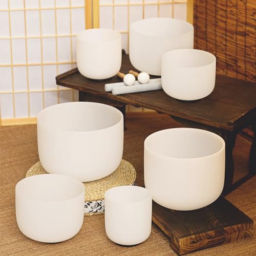 7pc Crystal Singing Bowls Set for Sound Healing