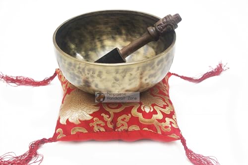 8" Handmade Tibetan Meditation Singing Bowl Set
