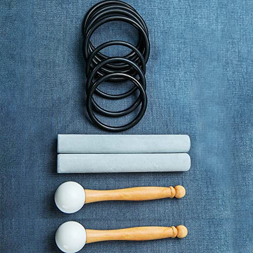 7pc Quartz Frosted Crystal Singing Bowls Set & Bags