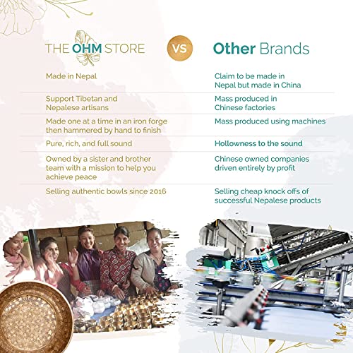 Ohm Store Tibetan Singing Bowl Set for Meditation