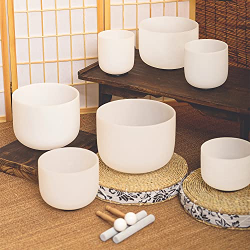7pc Crystal Singing Bowls Set for Sound Healing