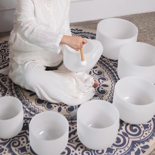 432HZ Crystal Singing Bowls Chakra Set Bundle