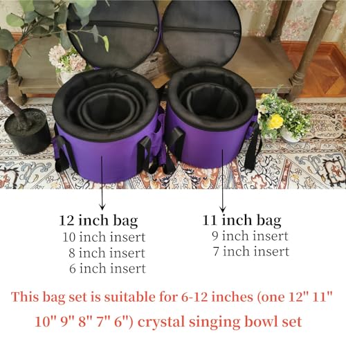 TRAYAYA Set of Two Carry Case Bags for Crystal Singing Bowls