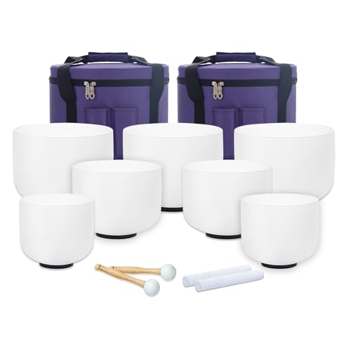 7pc Crystal Singing Bowls Set for Sound Healing