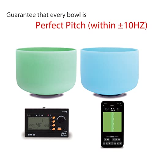 10" Crystal Singing Bowls Set - Perfect Pitch - Yellow & Blue Chakra