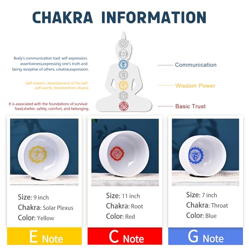 3-Piece Set of Frosted Quartz Crystal Singing Bowls