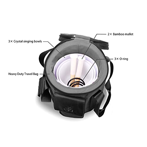 Crystal Singing Bowls Set for Healing and Meditation