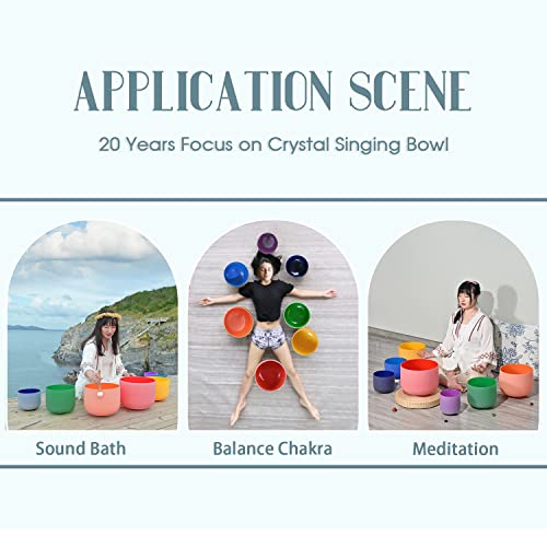 7-Piece Set Crystal Singing Bowl Sound Healing Kit