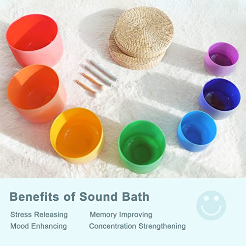 7-Piece Set Crystal Singing Bowl Sound Healing Kit