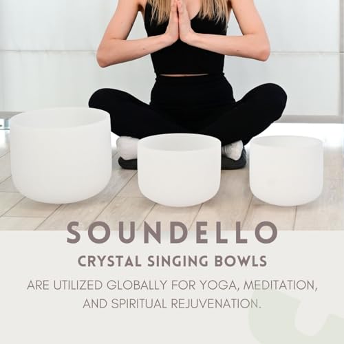 Quartz Crystal Singing Bowls Set for Mindfulness Meditation
