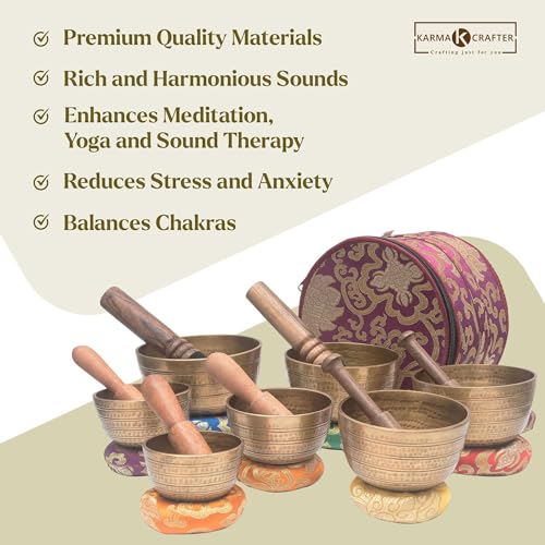 7 Chakra Singing Bowl Set for Mindfulness and Healing
