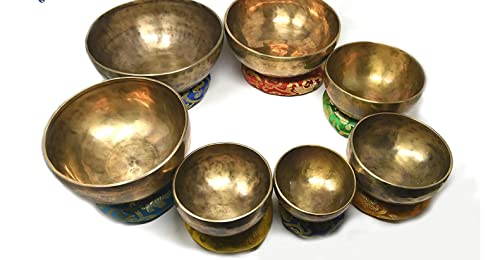 Chakra Healing Tibetan Singing Bowl Set - Hand Hammered