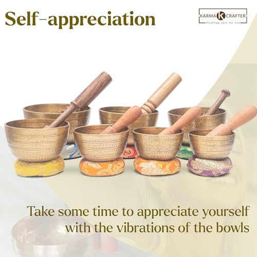 7 Chakra Singing Bowl Set for Mindfulness and Healing