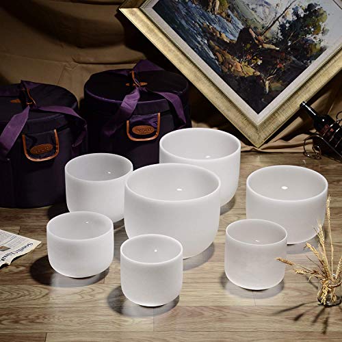 TOPFUND 432 Hz Crystal Singing Bowls Set