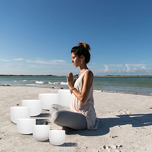 TOPFUND 432 Hz Crystal Singing Bowls Set