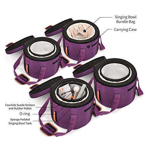 TOPFUND 432 Hz Crystal Singing Bowls Set