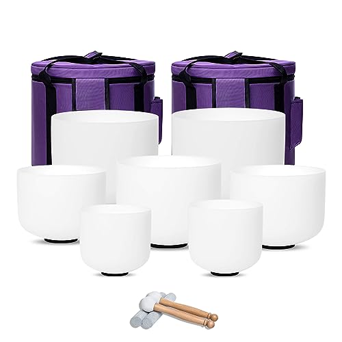 432hz Crystal Singing Bowl Set for Meditation and Yoga