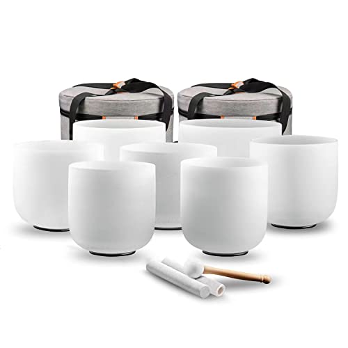 RYAN DVAN 432 hz 7-12 Inch 7-Piece Crystal Singing Bowl Set