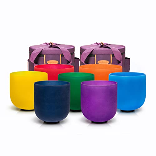 Chakra Set: 7 Color Crystal Singing Bowls Kit