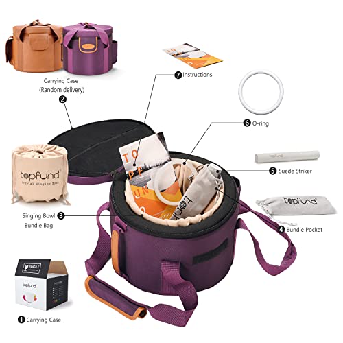 TOPFUND 432 Hz Crystal Singing Bowls Set