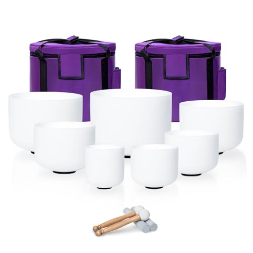 432hz Quartz Crystal Singing Bowls Set for Meditation