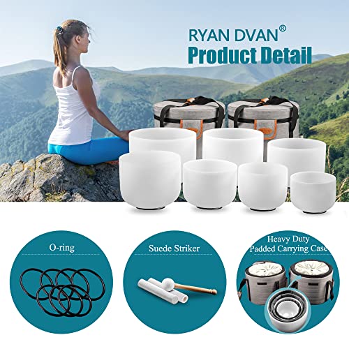 RYAN DVAN 432 hz 7-12 Inch 7-Piece Crystal Singing Bowl Set